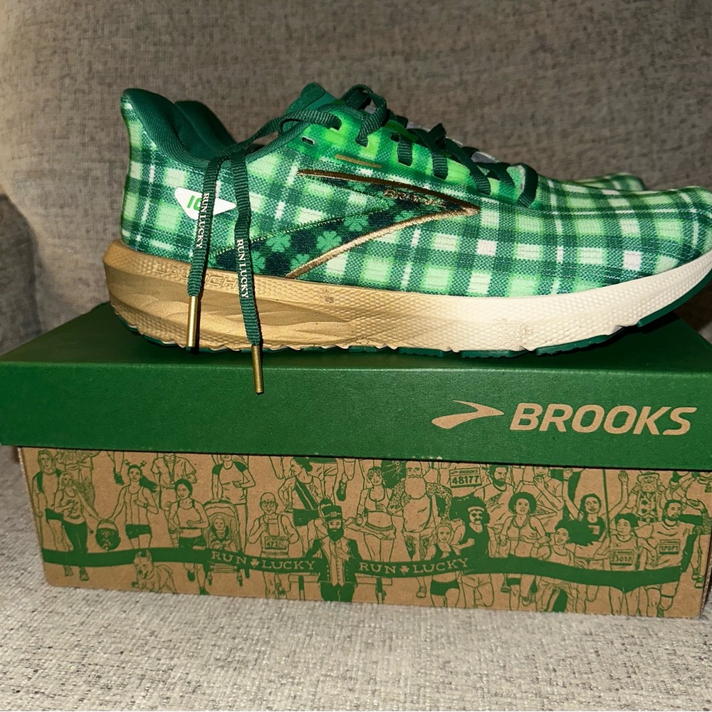 Brooks Green Plaid Running Shoes